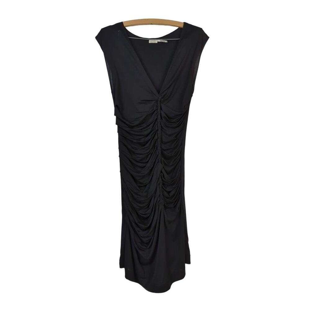 Leon Max Luxery Silk Wool Blend Black Dress Asymmetric Medium